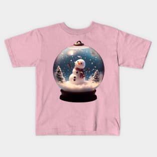 cute snowman in a sphere glass perfect for christmas Kids T-Shirt